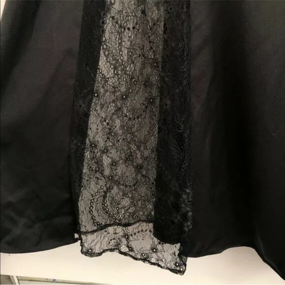 New Guess Marciano Slit Panels Flare Formal Satin Lace Long Cocktail Dress 0 XS - Picture 5 of 5